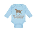 Long Sleeve Bodysuit Baby My Brother Is A Chocolate Lab Dog Lover Pet Cotton