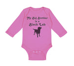 Long Sleeve Bodysuit Baby My Big Brother Is A Black Lab Dog Lover Pet Cotton