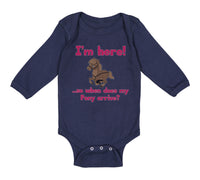 Long Sleeve Bodysuit Baby I'M Here! So When Does My Pony Arrive Funny Cotton