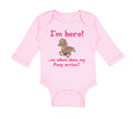 Long Sleeve Bodysuit Baby I'M Here! So When Does My Pony Arrive Funny Cotton