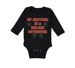 Long Sleeve Bodysuit Baby My Brother Is A Golden Retriever Dog Lover Pet Cotton