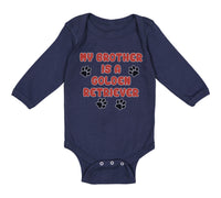 Long Sleeve Bodysuit Baby My Brother Is A Golden Retriever Dog Lover Pet Cotton