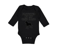 Long Sleeve Bodysuit Baby Protected by My Cane Corso Dog Lover Pet Cotton