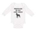 Long Sleeve Bodysuit Baby Protected by My Cane Corso Dog Lover Pet Cotton