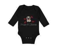 Long Sleeve Bodysuit Baby Pug and Kisses Dog Lover Pet Boy & Girl Clothes Cotton