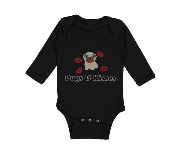 Long Sleeve Bodysuit Baby Pug and Kisses Dog Lover Pet Boy & Girl Clothes Cotton