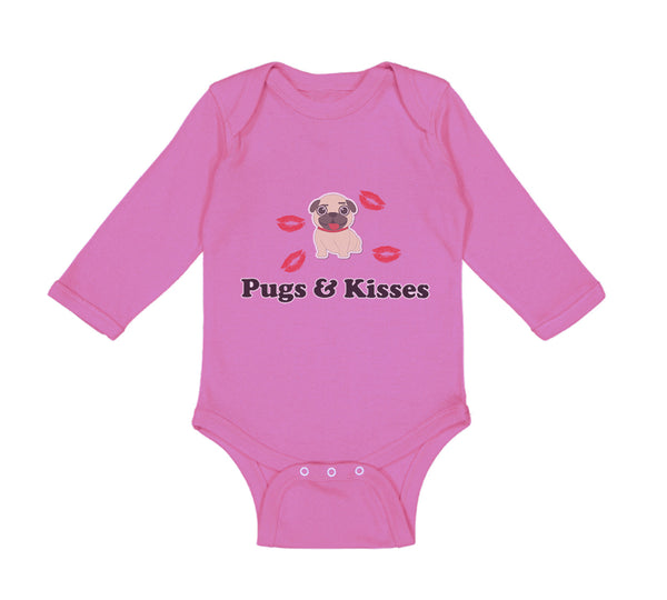 Long Sleeve Bodysuit Baby Pug and Kisses Dog Lover Pet Boy & Girl Clothes Cotton