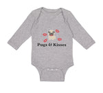 Long Sleeve Bodysuit Baby Pug and Kisses Dog Lover Pet Boy & Girl Clothes Cotton