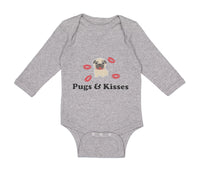 Long Sleeve Bodysuit Baby Pug and Kisses Dog Lover Pet Boy & Girl Clothes Cotton
