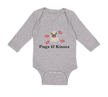 Long Sleeve Bodysuit Baby Pug and Kisses Dog Lover Pet Boy & Girl Clothes Cotton
