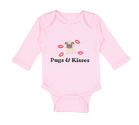 Long Sleeve Bodysuit Baby Pug and Kisses Dog Lover Pet Boy & Girl Clothes Cotton