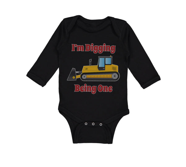 Long Sleeve Bodysuit Baby I'M Digging Being 1 Trucks Boy & Girl Clothes Cotton