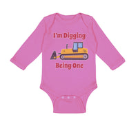 Long Sleeve Bodysuit Baby I'M Digging Being 1 Trucks Boy & Girl Clothes Cotton