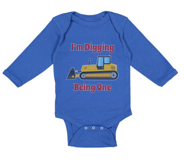 Long Sleeve Bodysuit Baby I'M Digging Being 1 Trucks Boy & Girl Clothes Cotton