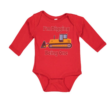 Long Sleeve Bodysuit Baby I'M Digging Being 1 Trucks Boy & Girl Clothes Cotton