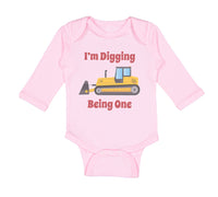 Long Sleeve Bodysuit Baby I'M Digging Being 1 Trucks Boy & Girl Clothes Cotton