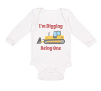 Long Sleeve Bodysuit Baby I'M Digging Being 1 Trucks Boy & Girl Clothes Cotton