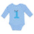 Long Sleeve Bodysuit Baby Numeric 1 Shows Birthday Sign with Funny Face Cotton