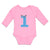 Long Sleeve Bodysuit Baby Numeric 1 Shows Birthday Sign with Funny Face Cotton