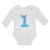 Long Sleeve Bodysuit Baby Numeric 1 Shows Birthday Sign with Funny Face Cotton