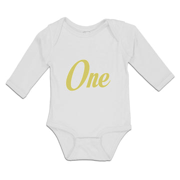 Long Sleeve Bodysuit Baby Golden 1 Birthday Celebration Age Boy & Girl Clothes