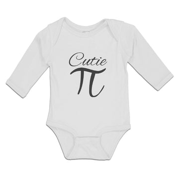 Long Sleeve Bodysuit Baby Cutie Pi, Mathematical Symbol Boy & Girl Clothes