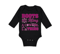 Long Sleeve Bodysuit Baby Boots and Bling Cowgirl Thing Western Cotton - Cute Rascals