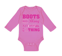 Long Sleeve Bodysuit Baby Boots and Bling Cowgirl Thing Western Cotton - Cute Rascals