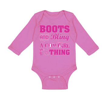 Long Sleeve Bodysuit Baby Boots and Bling Cowgirl Thing Western Cotton