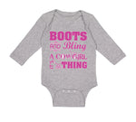 Long Sleeve Bodysuit Baby Boots and Bling Cowgirl Thing Western Cotton - Cute Rascals