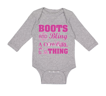 Long Sleeve Bodysuit Baby Boots and Bling Cowgirl Thing Western Cotton