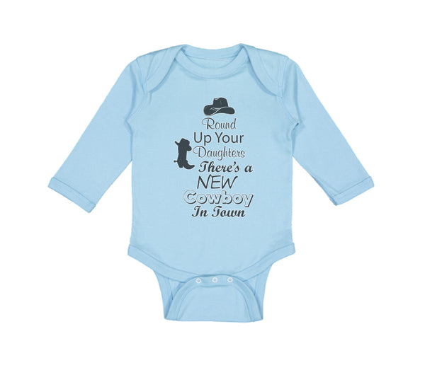 Long Sleeve Bodysuit Baby Round up Your Daughters There's A New Cowboy in Town