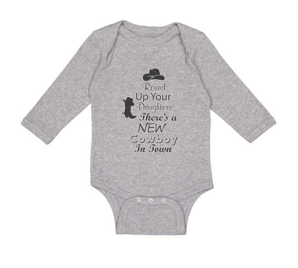 Long Sleeve Bodysuit Baby Round up Your Daughters There's A New Cowboy in Town