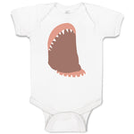 Baby Clothes Horror Animated Shark Jaw with Sharp Toothlike Baby Bodysuits