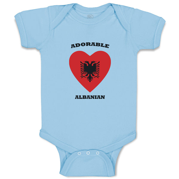 Baby Clothes Adorable Albanian Heart Countries Baby Bodysuits Boy & Girl Cotton