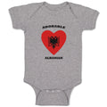 Baby Clothes Adorable Albanian Heart Countries Baby Bodysuits Boy & Girl Cotton