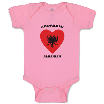 Baby Clothes Adorable Albanian Heart Countries Baby Bodysuits Boy & Girl Cotton
