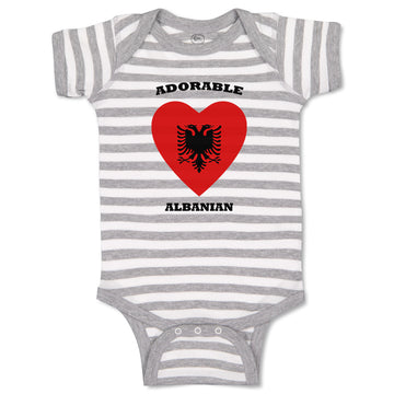 Baby Clothes Adorable Albanian Heart Countries Baby Bodysuits Boy & Girl Cotton