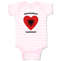Baby Clothes Adorable Albanian Heart Countries Baby Bodysuits Boy & Girl Cotton