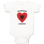 Baby Clothes Adorable Albanian Heart Countries Baby Bodysuits Boy & Girl Cotton