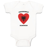 Baby Clothes Adorable Albanian Heart Countries Baby Bodysuits Boy & Girl Cotton