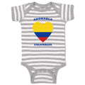 Baby Clothes Adorable Colombian Heart Countries Baby Bodysuits Boy & Girl Cotton