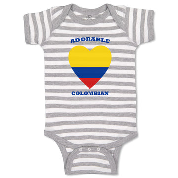 Baby Clothes Adorable Colombian Heart Countries Baby Bodysuits Boy & Girl Cotton