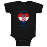 Baby Clothes Adorable Croatian Heart Countries Baby Bodysuits Boy & Girl Cotton
