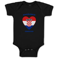 Baby Clothes Adorable Croatian Heart Countries Baby Bodysuits Boy & Girl Cotton