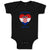Baby Clothes Adorable Croatian Heart Countries Baby Bodysuits Boy & Girl Cotton
