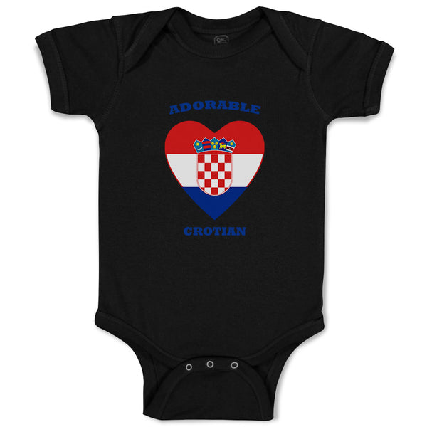 Baby Clothes Adorable Croatian Heart Countries Baby Bodysuits Boy & Girl Cotton