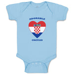 Baby Clothes Adorable Croatian Heart Countries Baby Bodysuits Boy & Girl Cotton