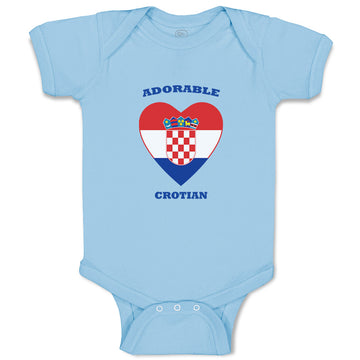 Baby Clothes Adorable Croatian Heart Countries Baby Bodysuits Boy & Girl Cotton