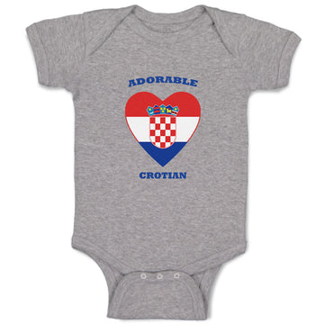 Baby Clothes Adorable Croatian Heart Countries Baby Bodysuits Boy & Girl Cotton